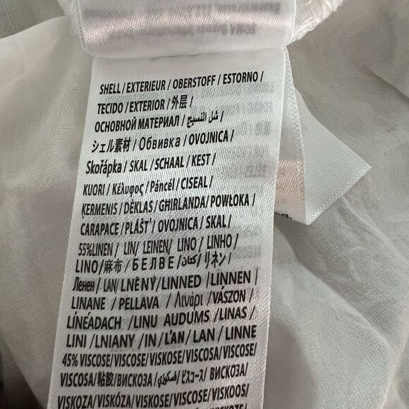 Farm Rio Maxi Dress Large Linen Blend Embroidered Coastal Richelieu - Picture 7 of 7